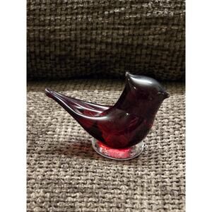 Red Cardinal Of Love Figurine 1987 Leo Ward Ruby Bird Glass Signed Vintage